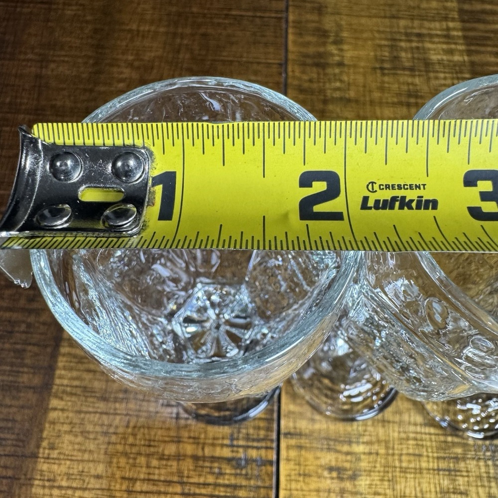 Vintage Libbey 6.75" Chivalry Clear Textured Glass Champagne Flutes Set of 3 - Picture 5 of 5